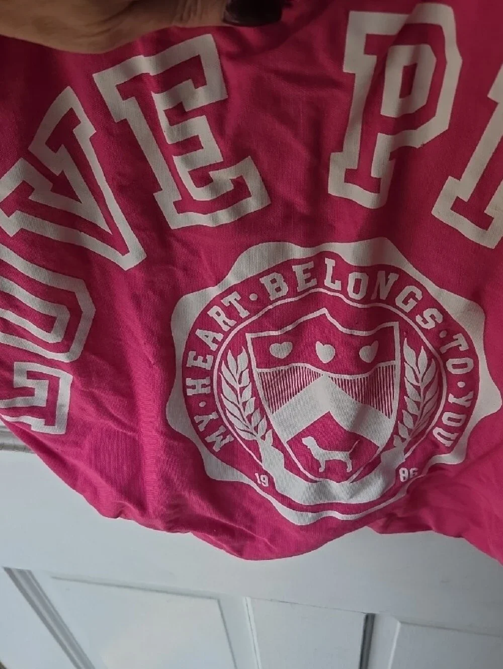 LOVE PINK Hot Pink Canvas Tote Bag Y2k